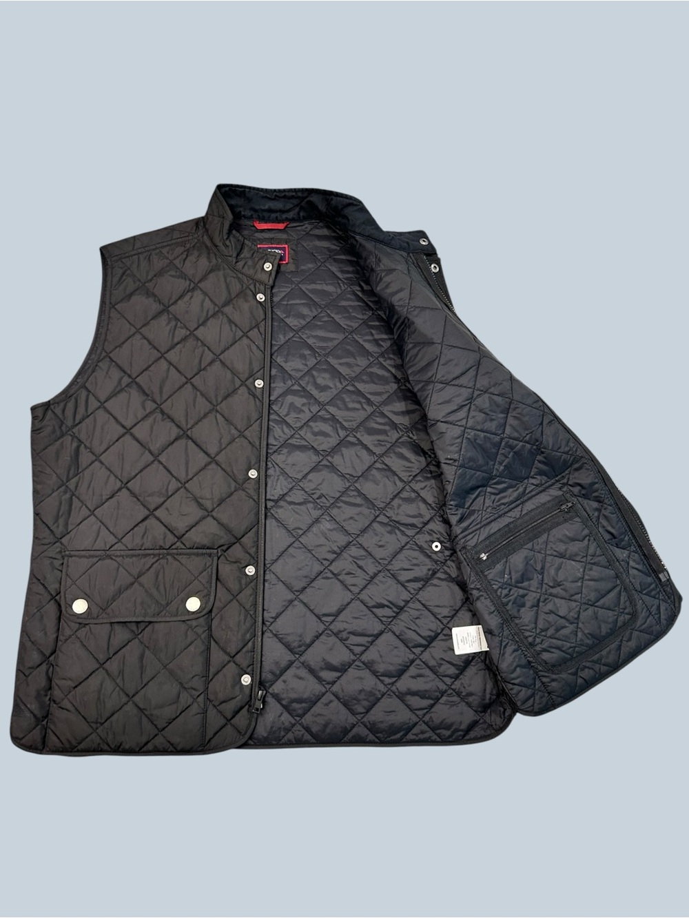 UNTUCKit Wynnwood Black Quilted Snap-Front Vest Men’s XL Lightweight Casual